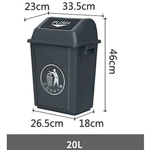 20 Litres Multifunctional Outdoor Large Plastic Trash Can Rubbish Recycling Dust Bin Waste paper basket Garbage Container For School Street Residential Area Dustbins Creative Plastic Public Place
