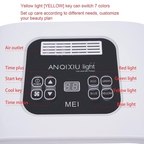 7 Colours LED Mask Skin Care Machine, Light Beauty Lamp Rejuvenation Mask Device Professional Comedo Treatment Skin Wrinkle Removal Face Body Care Tools
