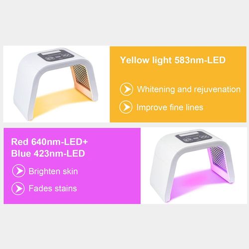 7 Colours LED Mask Skin Care Machine, Light Beauty Lamp Rejuvenation Mask Device Professional Comedo Treatment Skin Wrinkle Removal Face Body Care Tools
