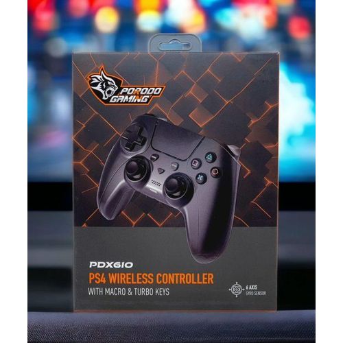 GAMING PS4 WIRELESS CONTROLLER WITH MACRO AND TURBO KEYS PDX610- BLACK