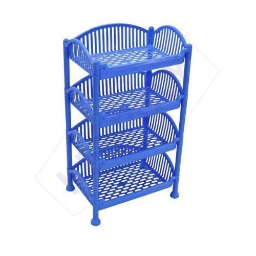 Plastic Trolley 4 Stack for Kitchen-Blue