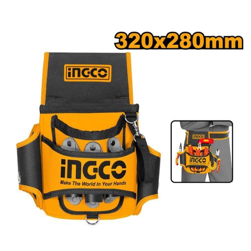 INGCO Tool Bag 320X280Mm Multi-Functional Waist Pocket Hand Tool Belt Pouch Storage Organizer Holder