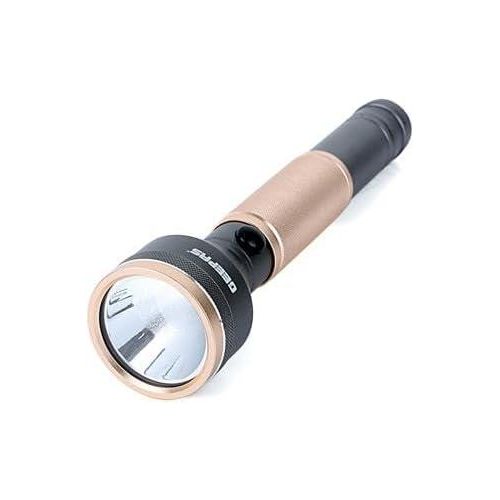 Geepas Rechargeable LED Flashlight with Power Bank, Sturdy Housing with 340 Lumens Bright Light-Multi