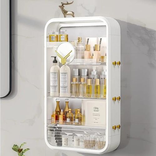 Punch-free Bathroom Storage Rack Wall-Mounted Toiletries Bathroom Storage Rack Kitchen Organizer Stand Cosmetics Shelf
