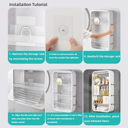 Punch-free Bathroom Storage Rack Wall-Mounted Toiletries Bathroom Storage Rack Kitchen Organizer Stand Cosmetics Shelf