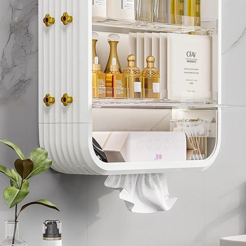 Punch-free Bathroom Storage Rack Wall-Mounted Toiletries Bathroom Storage Rack Kitchen Organizer Stand Cosmetics Shelf