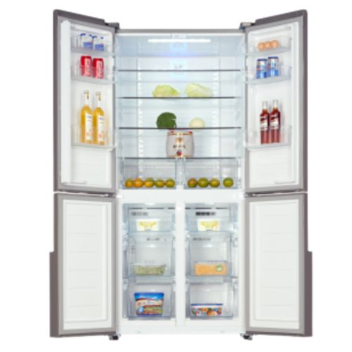 ADH 558 Liters Side-by-side Glass Finish Refrigerator  - Silver