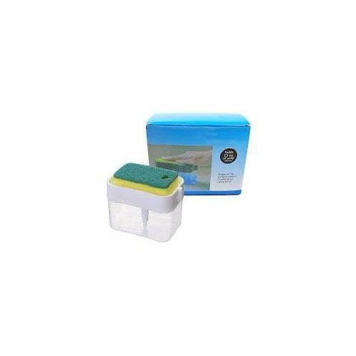 2 in 1 Countertop Dish Washing Liquid Soap Dispenser Pump With Sponge Holder Hand Sink Caddy Organiser Tidy- White.
