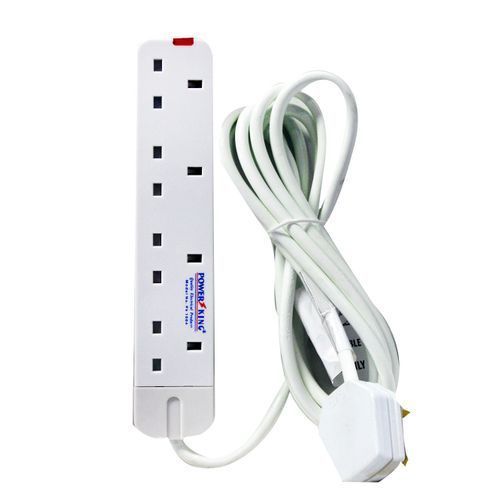 Power King 4 Ways Power King Extension Cable - White