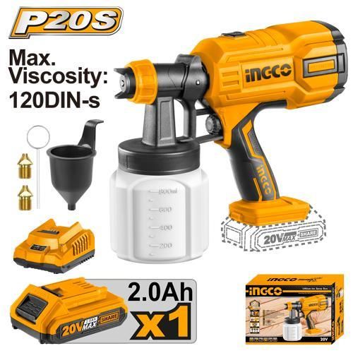 INGCO CSGLI20406 - Lithium-Ion Spray Gun - Orange