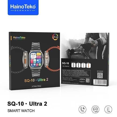 AMOLED Display SQ-10.Ultra 2 with 4 Pairs Strap With Android and iOS Devices- Multicolor