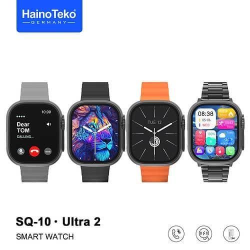 AMOLED Display SQ-10.Ultra 2 with 4 Pairs Strap With Android and iOS Devices- Multicolor