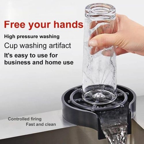 Automatic Cup Washer Faucet Glass Rinser Bar Coffee Pitcher High Pressure Cleaning Cup Tool