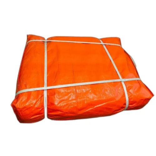A bundle Of Three Orange Tarpaulins Size 30ftby30ft