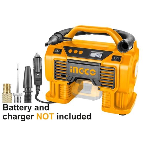 INGCO Lithium-Ion Auto Air Compressor 20V - Orange/Black