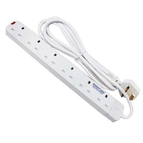Power King 6 Ways Extension Socket - White