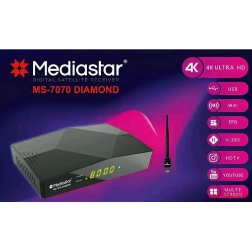 MS -7070 Diamond 4K Digital Satellite Receiver- Black