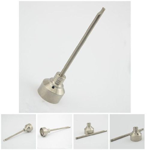 18mm Titanium Nail GR 2 Carb Cap with One Hole 89mm Dabber Titanium Nail Nail for Glass Bong Water Pipe