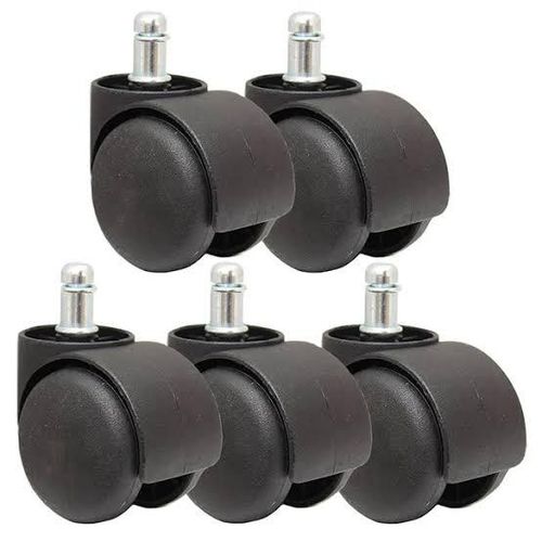 Genuine CB680 Floor Protecting Rubber Office Chair Casters (Set of 5) 50 mm