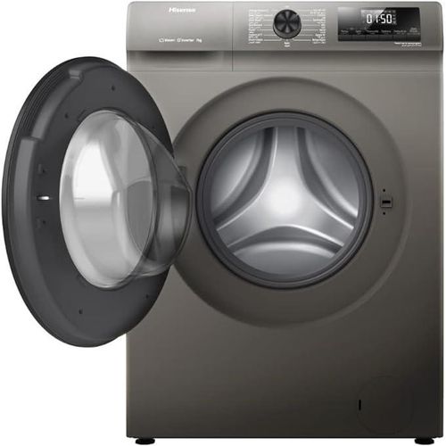 Hisense 7 Kg Front Load Washing Machine with Inverter Motor, 1200 RPM, Titanium Silver,..