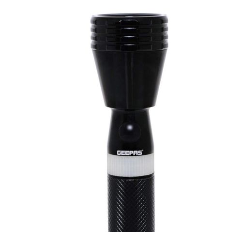 Geepas Aluminum Rechargeable Flashlight Torch - Black