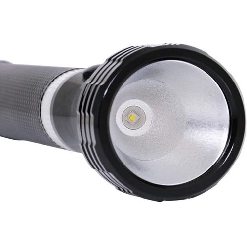 Geepas Aluminum Rechargeable Flashlight Torch - Black