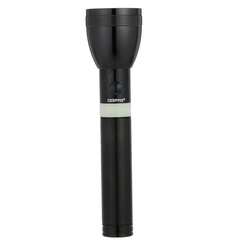Geepas Aluminum Rechargeable Flashlight Torch - Black