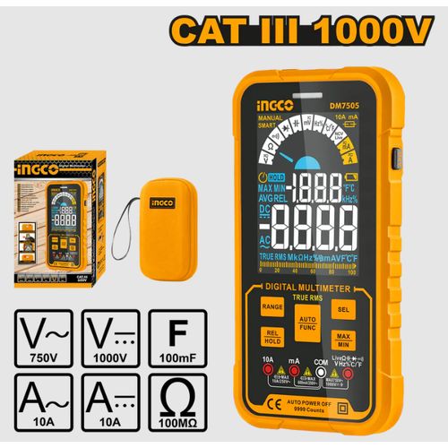 INGCO DM7505 - Digital Multimeter - Orange