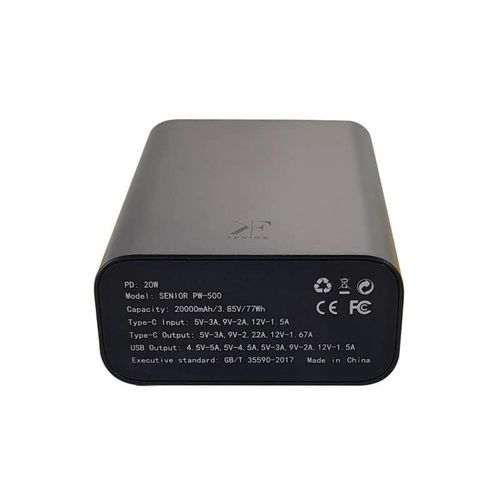 Senior 20000mAh Mini Power Bank 20W PD & QC3 USB-C PW-500 -Multicolor