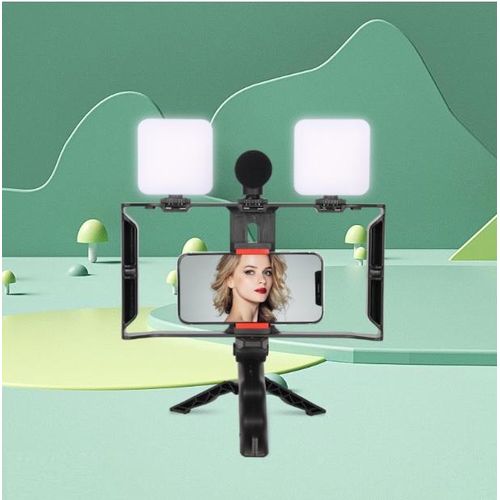Vlogging Live Streaming Phone Broadcaster, Video Kit -Black