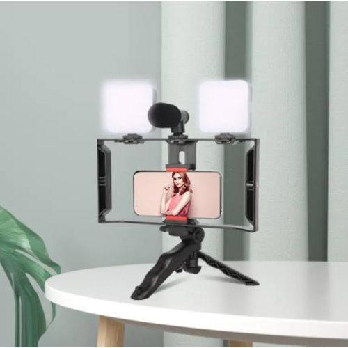 Vlogging Live Streaming Phone Broadcaster, Video Kit -Black