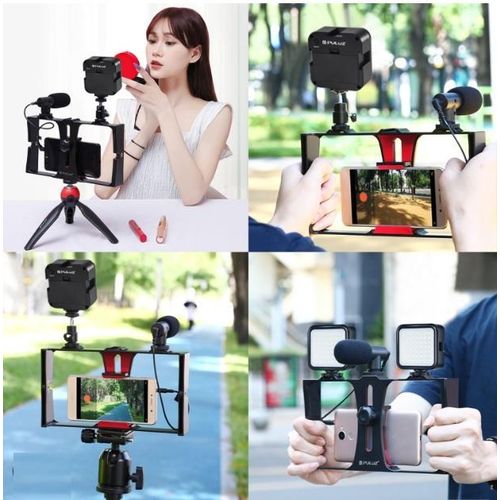 Vlogging Live Streaming Phone Broadcaster, Video Kit -Black
