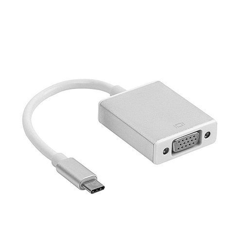 USB-C To VGA Adapter, USB Type C (male) To VGA (female) Adapter 1080P Supported Cable Converter - Silver HT