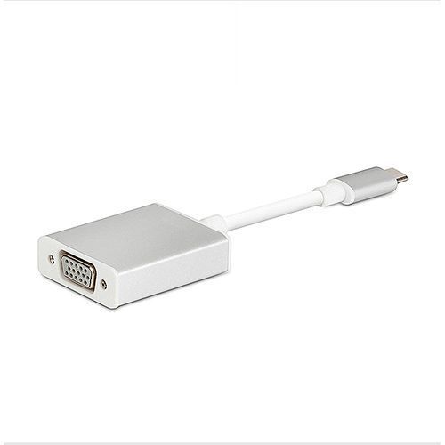 USB-C To VGA Adapter, USB Type C (male) To VGA (female) Adapter 1080P Supported Cable Converter - Silver HT