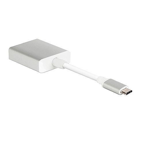USB-C To VGA Adapter, USB Type C (male) To VGA (female) Adapter 1080P Supported Cable Converter - Silver HT