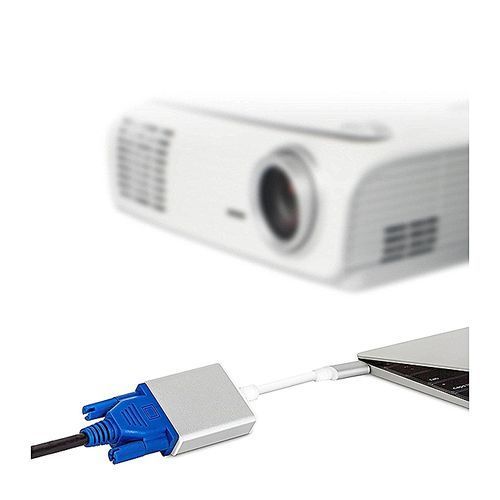 USB-C To VGA Adapter, USB Type C (male) To VGA (female) Adapter 1080P Supported Cable Converter - Silver HT