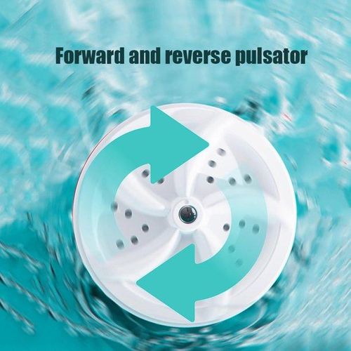 Portable Washing Machine Rotating Mini Ultrasonic Turbine Washer for Travel- White.