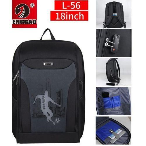 Anti Theft Multi-Design Travel Laptop Student Bookbag Backpack Bag18 Inch, Black.