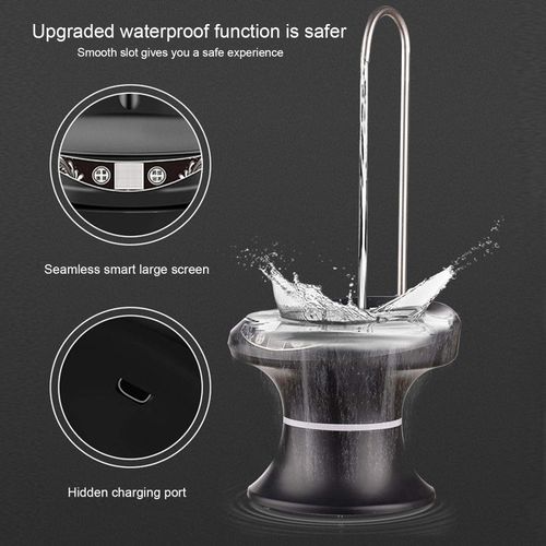 Electric Water Bottle Pump Intelligent 5 Gears Stainless Steel Tube Quantitative Effluent Water Bottle Dispenser Dual Purpose for Home For Home Office Outdoor Camping  USB Rechargeable Drinking-Water Dispenser Pump- Multicolor
