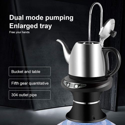 Electric Water Bottle Pump Intelligent 5 Gears Stainless Steel Tube Quantitative Effluent Water Bottle Dispenser Dual Purpose for Home For Home Office Outdoor Camping  USB Rechargeable Drinking-Water Dispenser Pump- Multicolor