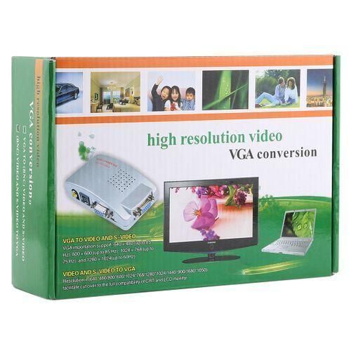 High Resolution (RCA) Video and S-Video to VGA Conversion(Black)