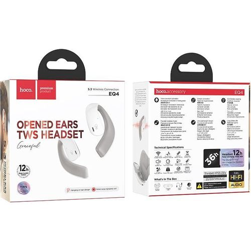 Earbuds EQ4 TWS Open Ear Air Conduction True Wireless Earphones Sport Wireless Headphone  Bluetooth 5.3  13MM Driver Bass Boost Upto 12hrs Play Time  Gaming Headset- Multicolor