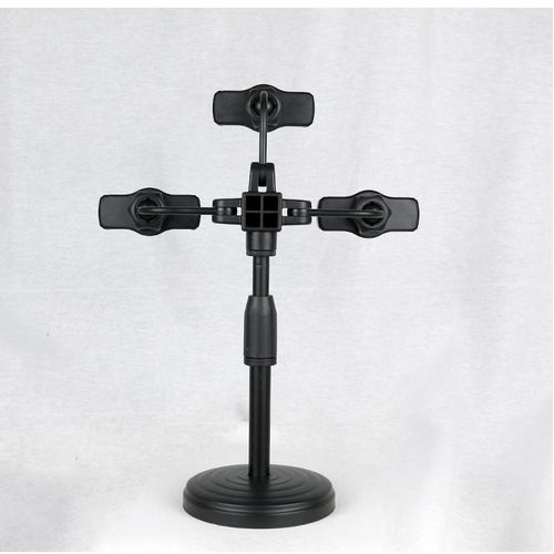 Multiple Phone Bracket Set for YouTube Video or Live Streaming. Compatible with Mounting Smartphones, Ring Lights and Microphones