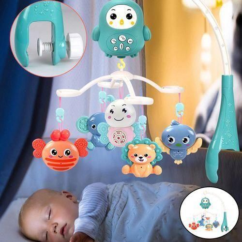 Baby Crib Mobiles Remote Control Baby Rattles Toy With Music Green