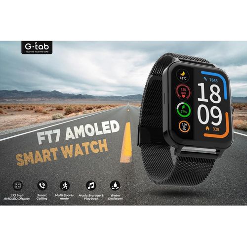 FT7 Startwatch 1.78 Inches Amoled, 250mah Battery, IP68 Waterproof, Innovative Design, Memory 128 MB, Health Monitoring, Multi Sport Modes - Multicolor