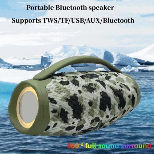 Wireless Bluetooth Speaker Music Center Portable RGB Light Effect Waterproof Subwoofer 3D Stereo Surround TWS Call Function