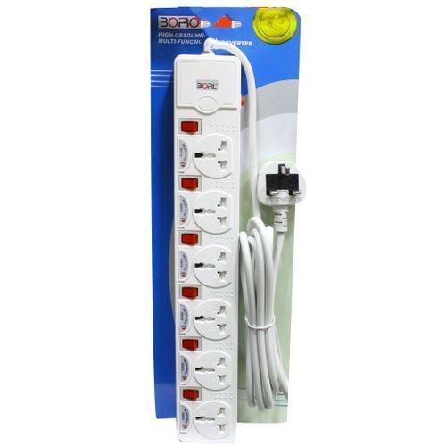 Borl 6 Ways Heavy Duty Extension Socket - White