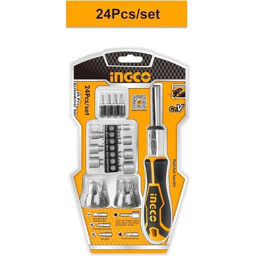 INGCO HKSDB0248 24 Pcs Screwdriver Set - Orange, Black