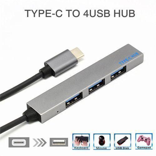 Premium Aluminum 4 Port to USB 3.0 Type C Hub for iMac MacBook Pro