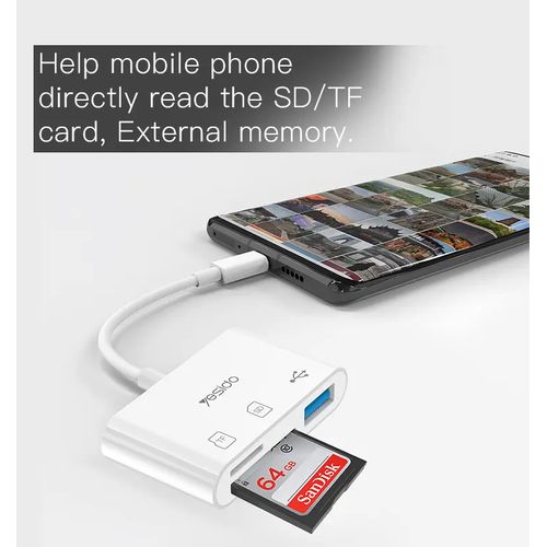 3 in 1 Type C SD TF Card Reader